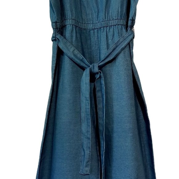 Crown & Ivy Kids Girls Denim Romper sz 10 or 12 Lightweight Embroidered detail - Picture 3 of 12